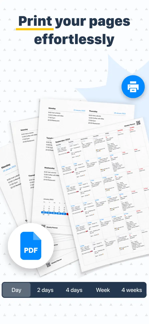 Planner habits and checklist screen